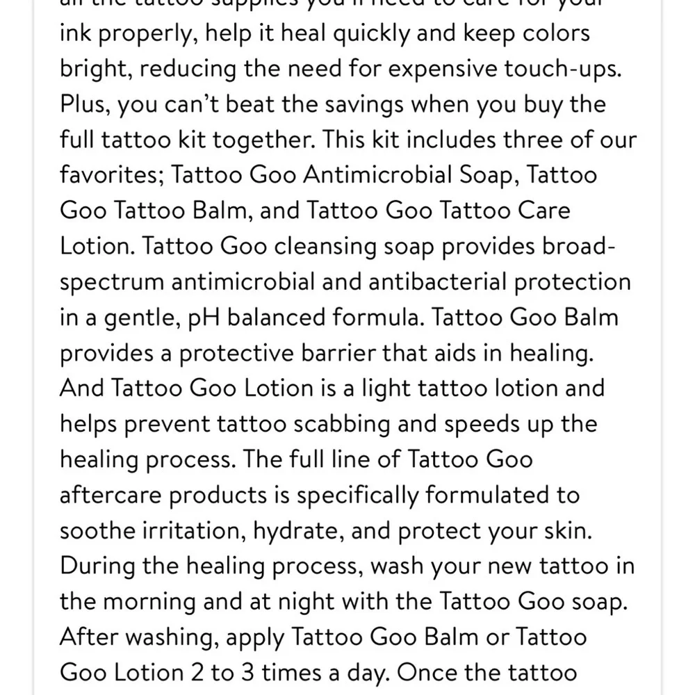 New Sealed Tattoo Goo. Tattoo Care Kit. Maintain Vibrant Color & Glow. NEW - Picture 4 of 7